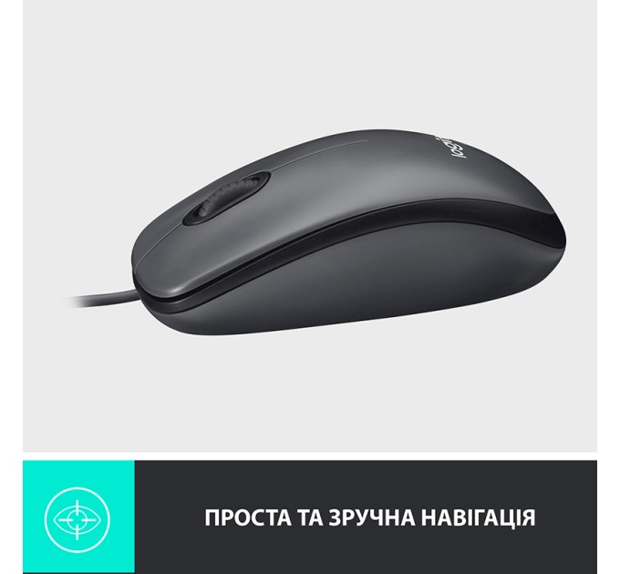 Миша USB M100 Optical, чорна Logitech (910-005003/910-006652)