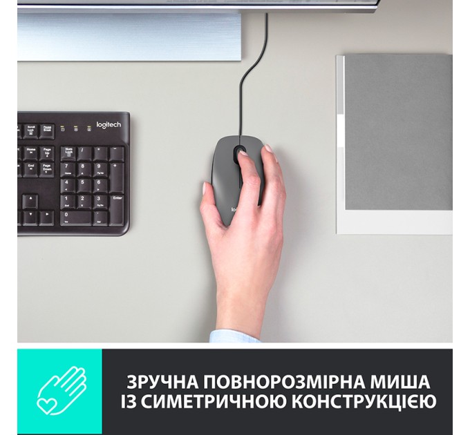 Миша USB M100 Optical, чорна Logitech (910-005003/910-006652)