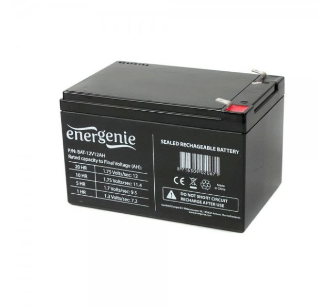 Акумулятор для ДБЖ 12В, 12 Aг Energenie (BAT-12V12AH)