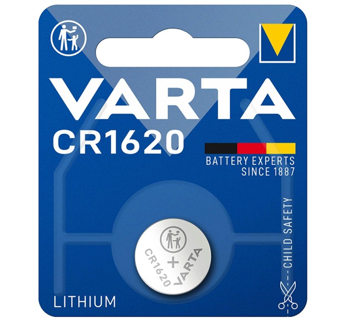 Батарейка CR1620 літієва, блістер, 1 шт. Varta (06620101401)