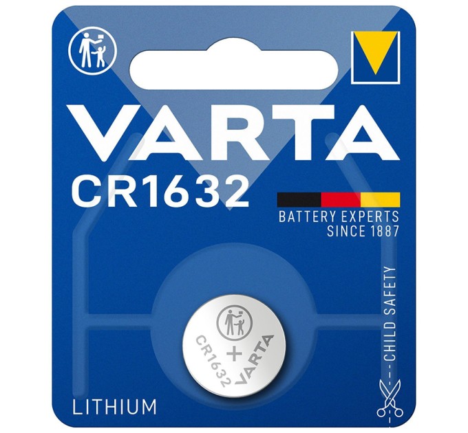 Батарейка CR1632 літієва, блістер, 1 шт. Varta (06632101401)