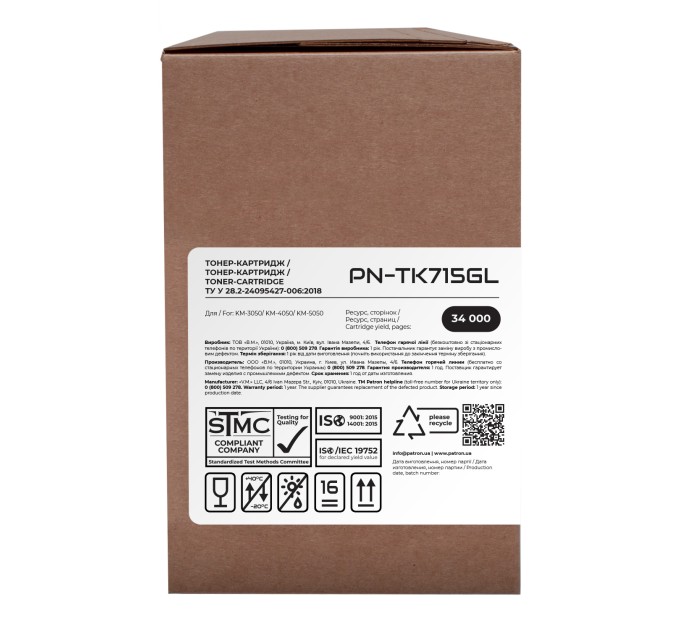 Тонер-картридж сумісний Kyocera Mita TK-715 Green Label Patron (PN-TK715GL)