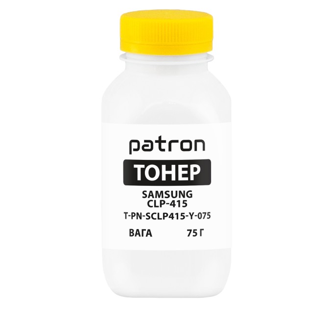 Тонер Samsung CLP-415 флакон, 75 г, жовтий Patron (PN-SCLP415-Y-075)