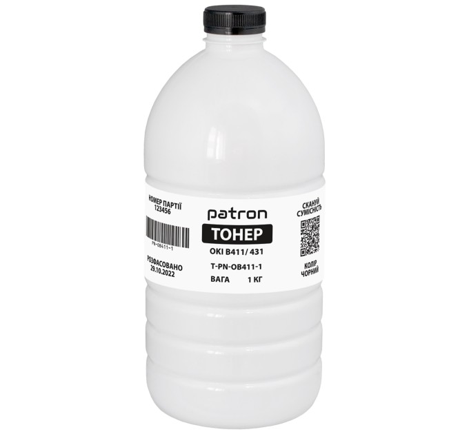 Тонер Oki B411 флакон, 1 кг Patron (PN-OB411-1)