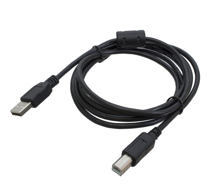Кабель для принтера USB 2.0 AM/BM 1,8 м, чорний, з ферритом Patron (PN-AMBM-18F)