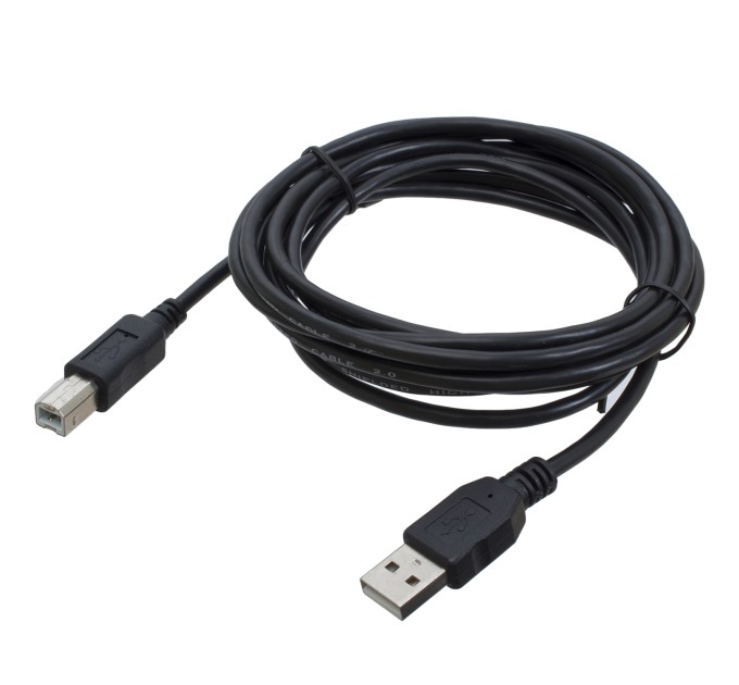 Кабель для принтера USB 2.0 AM/BM 3 м, чорний Patron (PN-AMBM-30)
