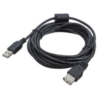 Подовжувач USB 2.0 AM/AF 4,5 м, чорний, з ферритом Patron (PN-AMAF-45F)