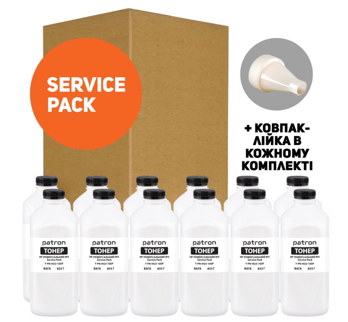 Тонер HP універсальний №3 Service Pack, флакон 12x833 г Patron (PN-HU3-10SP)