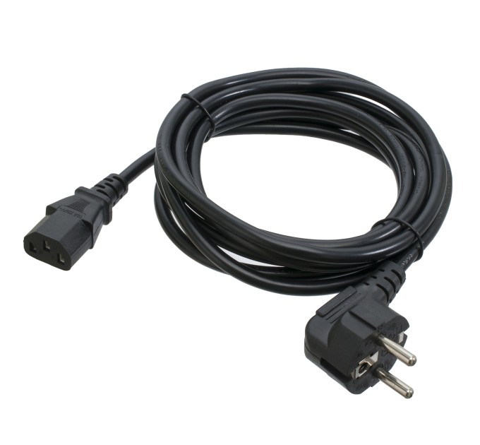 Кабель живлення ПК 3 м, 220v, CEE7/17-C13 PC-186, 3*0.75 мм Patron (PN-POW-30)