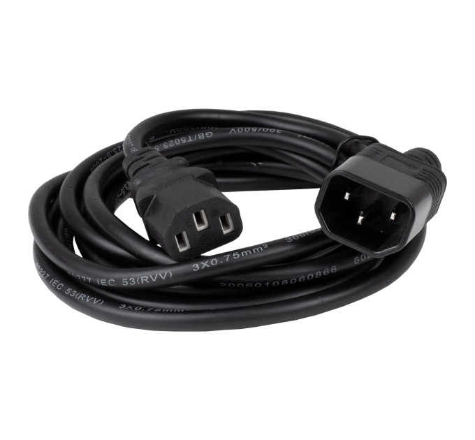 Кабель живлення ПК 3 м, 220v, C13-C14 PC-189 Patron (PN-POW-EX-30)