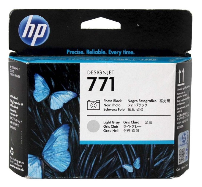 Головка друкуюча №771 фото чорний / світло сірий HP (CE020A)