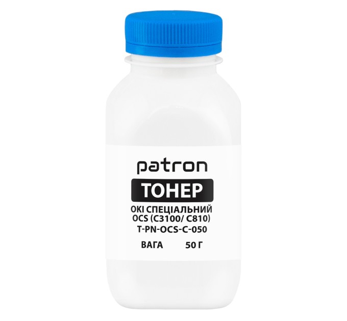 Тонер Oki спеціальний OCS флакон, 50 г, блакитний Patron (PN-OCS-C-050)