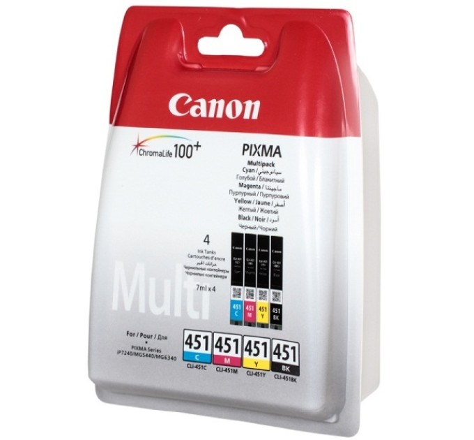 Комплект картриджів CLI-451 чорний, блакитний, пурпуровий, жовтий Canon (6524B004)