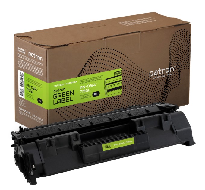 Картридж сумісний HP 05A (CE505A)/Canon 719 Green Label Patron (PN-05A/719GL)