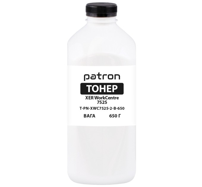 Тонер XER WorkCentre 7525 флакон, 650 г, чорний Patron (PN-XWC7525-2-B-650)
