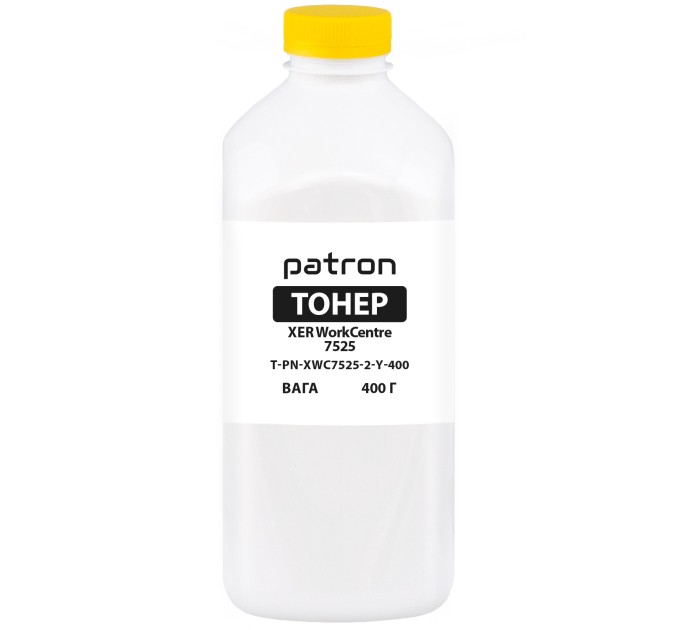 Тонер XER WorkCentre 7525 флакон, 400 г, жовтий Patron (PN-XWC7525-2-Y-400)