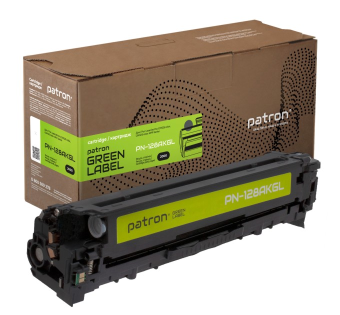 Картридж сумісний HP 128A (CE320A) Green Label, чорний Patron (PN-128AKGL)