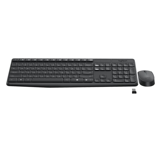Комплект клавіатура та миша бездротовий MK235 темно-сірий Logitech (920-007948_920-007931)