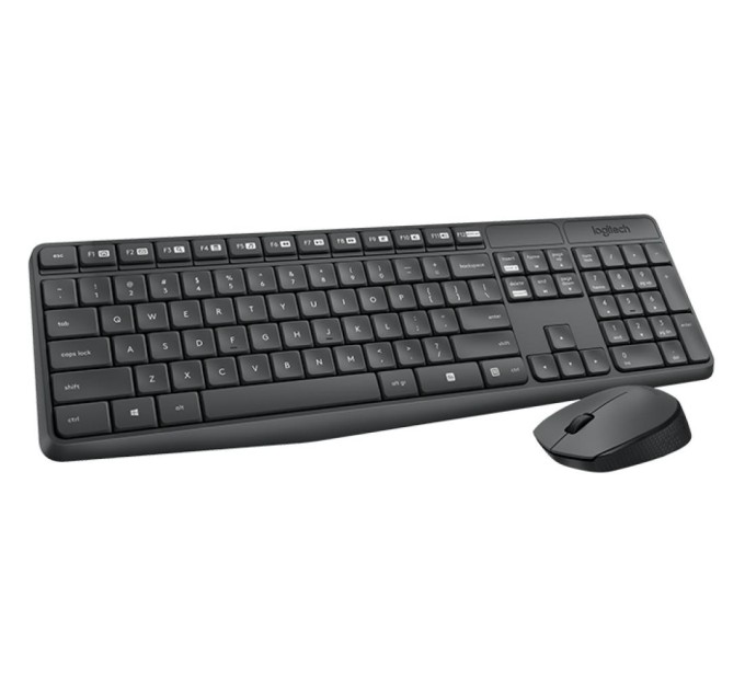 Комплект клавіатура та миша бездротовий MK235 темно-сірий Logitech (920-007948_920-007931)