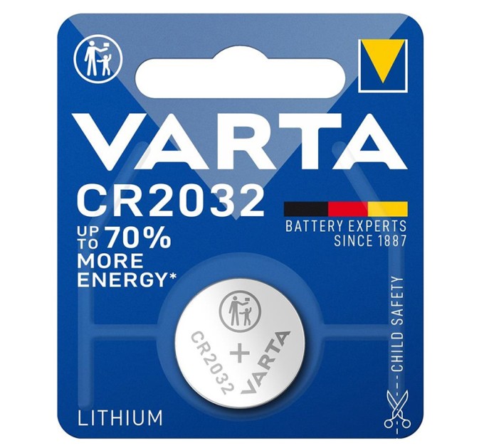 Батарейка CR2032 літієва, блістер, 1 шт. Varta (06032101401)