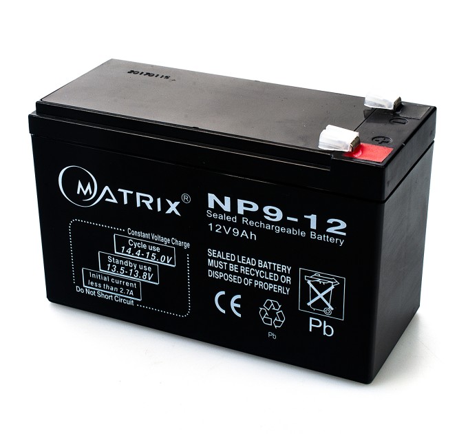 Акумулятор для ДБЖ 12В, 9 Aг Matrix (NP9-12)