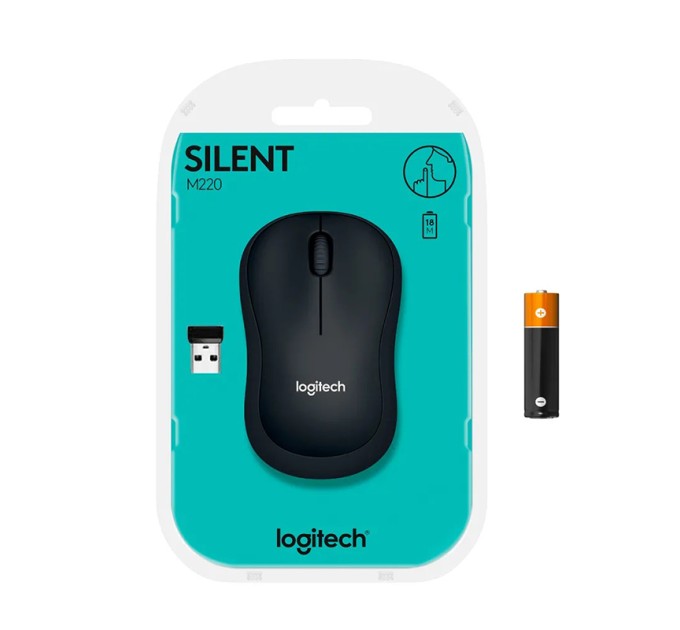 Миша бездротова M220 Silent, сіра Logitech (910-004878)