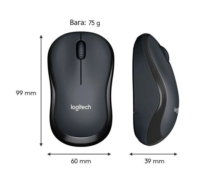 Миша бездротова M220 Silent, сіра Logitech (910-004878)