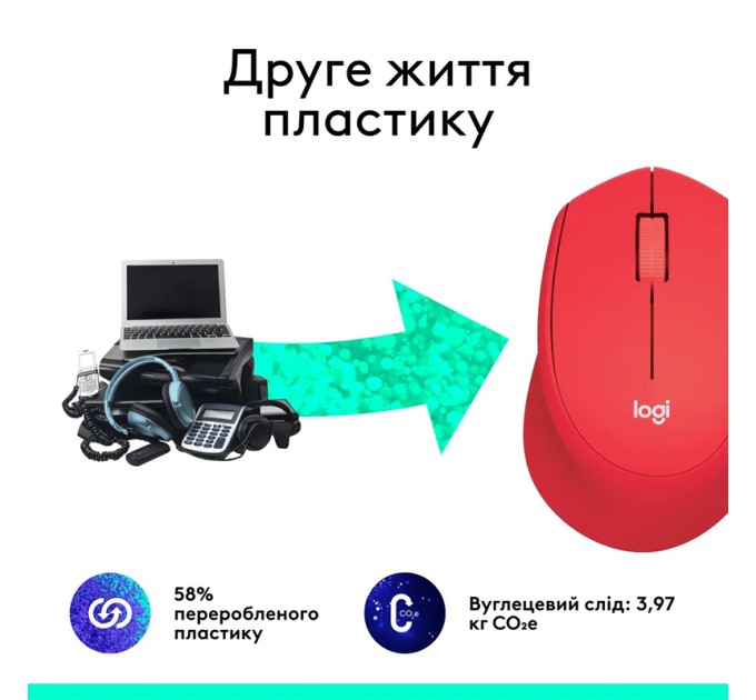 Миша бездротова M330 Silent Plus, червона Logitech (910-004911)