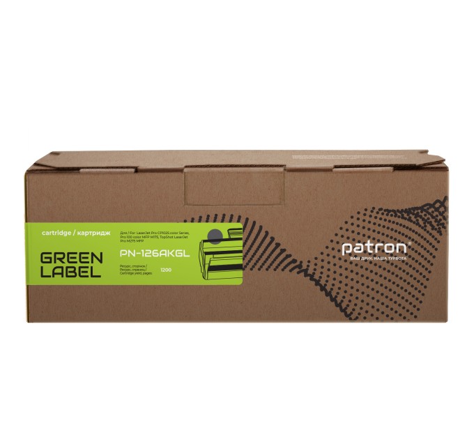 Тонер-картридж сумісний HP 126A (CE310A) Green Label, чорний Patron (PN-126AKGL)