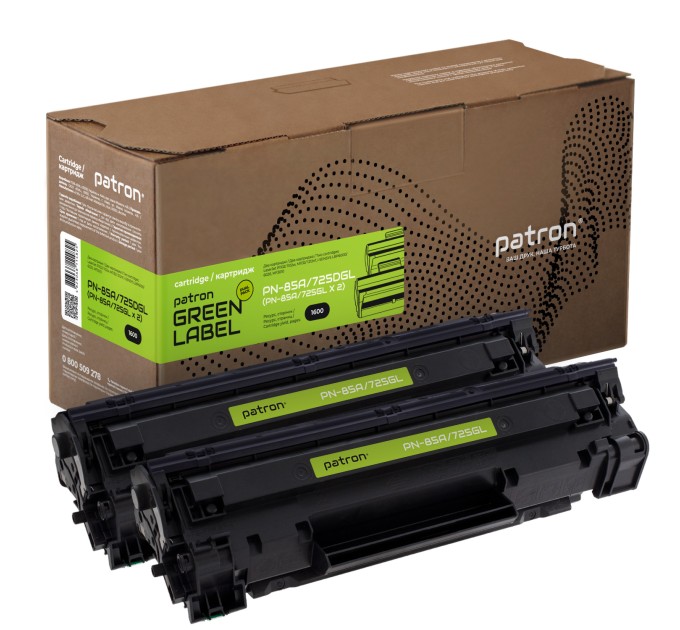 Картридж сумісний HP 85A (CE285A)/Canon 725 подвійна упаковка Green Label Patron (PN-85A/725DGL)