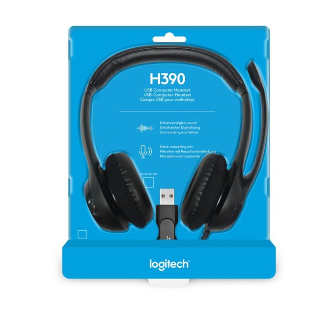 Гарнітура USB H390, чорна Logitech (981-000406)