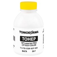 Тонер HP LaserJet Pro CP1025 color флакон, 50 г, жовтий, хімічний Tomoegawa (TSM-CGK-02Y-050)