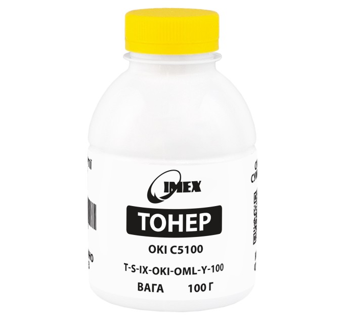 Тонер Oki C5100 флакон, 100 г, жовтий Imex (TSM-OML-Y-100)