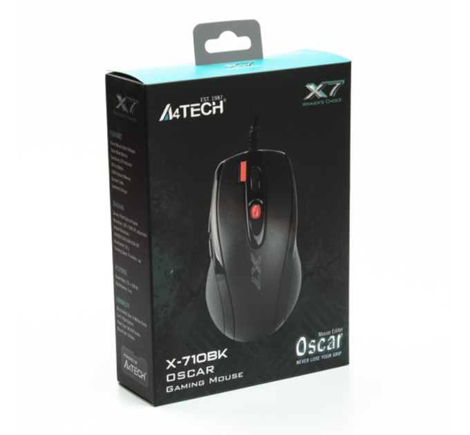 Миша USB ігрова Oscar чорна A4Tech (X-710BK USB (Black))