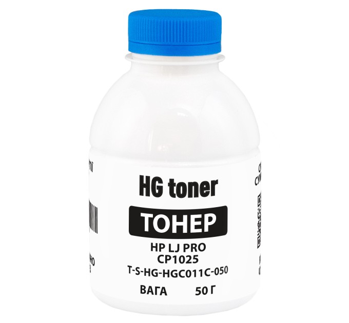 Тонер HP LJ Pro CP1025 флакон, 50 г, блакитний HG toner (TSM-HGC011C-050)