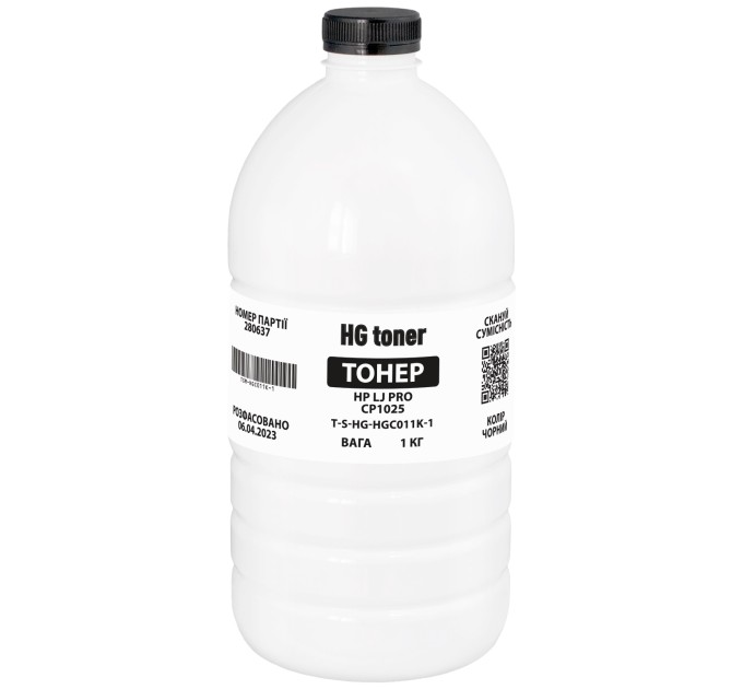 Тонер HP LJ Pro CP1025 флакон, 1 кг, чорний HG toner (TSM-HGC011K-1)