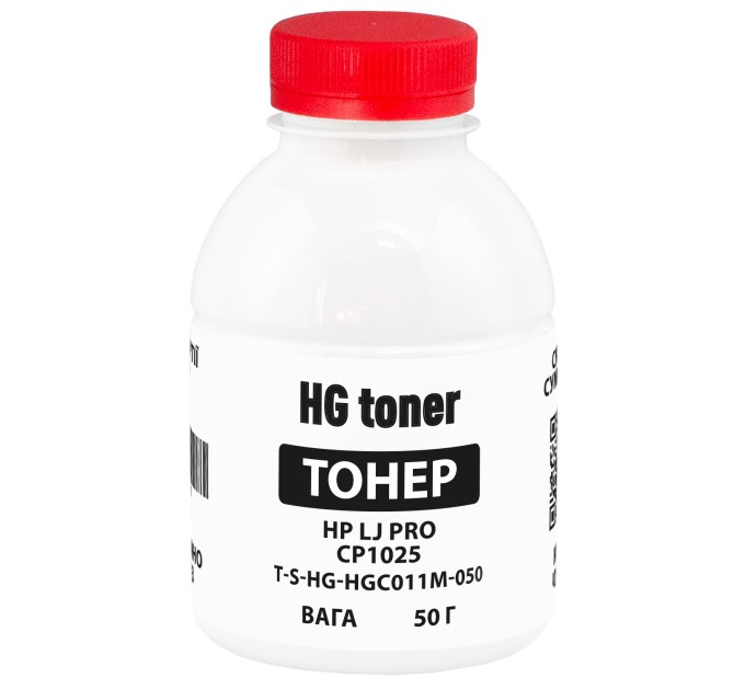 Тонер HP LJ Pro CP1025 флакон, 50 г, пурпуровий HG toner (TSM-HGC011M-050)