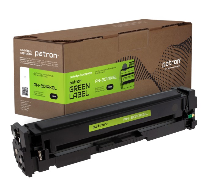 Картридж сумісний HP 201A (CF400A) чорний Green Label Patron (PN-201AKGL)