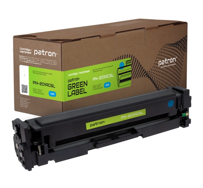 Картридж сумісний HP 201A (CF401A) блакитний Green Label Patron (PN-201ACGL)