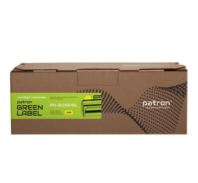 Картридж сумісний HP 201A (CF402A) жовтий Green Label Patron (PN-201AYGL)
