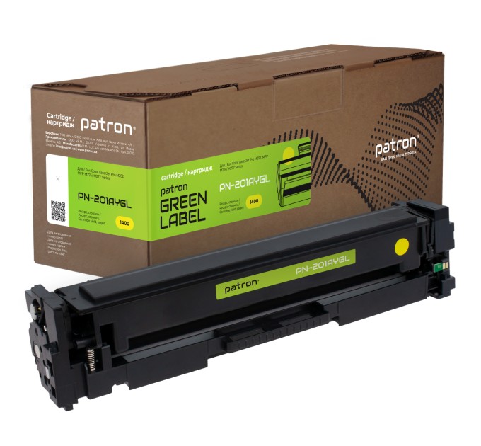 Картридж сумісний HP 201A (CF402A) жовтий Green Label Patron (PN-201AYGL)