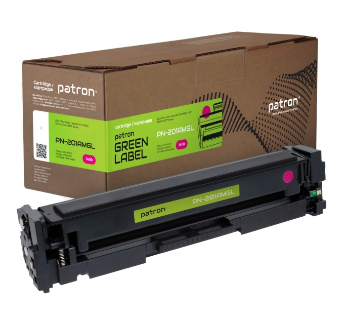 Картридж сумісний HP 201A (CF403A) пурпуровий Green Label Patron (PN-201AMGL)