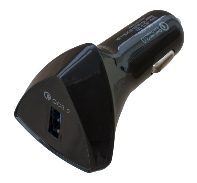 Пристрій зарядний автомобільний Quick charge 3.0 1xUSB 3А, чорний Patron (PN-QC3-CAR-B)