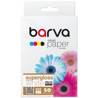 Фотопапір білий суперглянець 255 г/м2, 10x15 см, 50 арк Profi Barva (IP-R255-264)