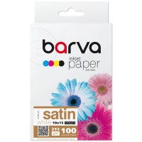 Фотопапір білий сатин 255 г/м2, 10x15 см, 100 арк Profi Barva (IP-V255-267)