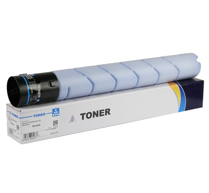 Тонер-картридж сумісний Konica Minolta Bizhub C224, TN-321C 514г, блакитний CET (CET7263)