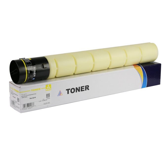Тонер-картридж сумісний Konica Minolta Bizhub C224, TN-321Y 527г, жовтий CET (CET7266)