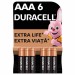 Батарейка LR03-АAA лужна, MN2400, блістер, 6 шт. Duracell (5016900/5007758/5014444)