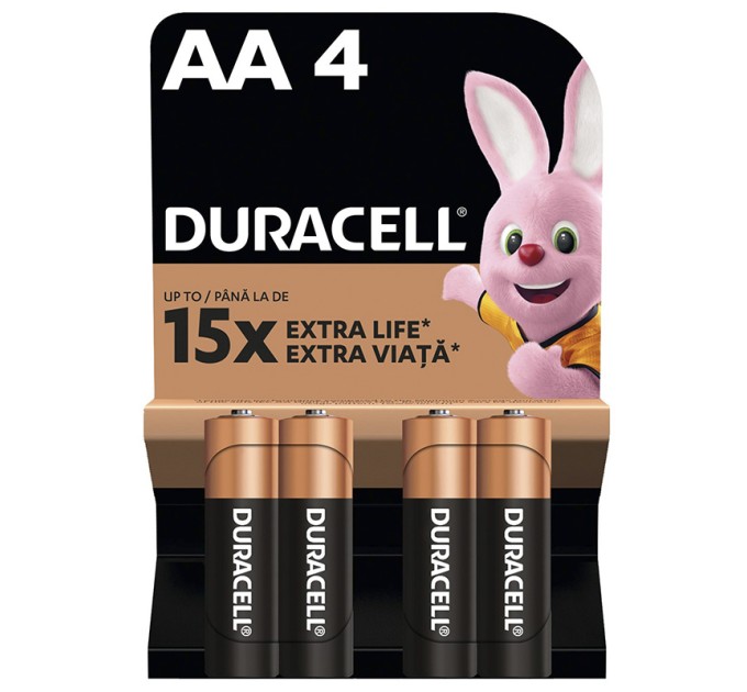Батарейка LR06-АA лужна, MN1500, блістер, 4 шт. Duracell (5014459/5006200/5014441)