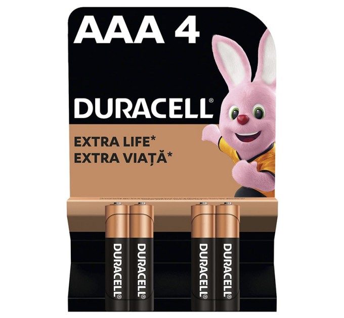Батарейка LR03-АAA лужна, MN2400, блістер, 4 шт. Duracell (5014461/5005967/5014442)